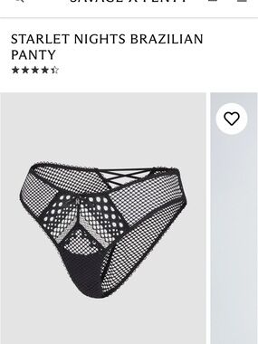 Savage X Fenty Black Fishnet Brazilian Panty